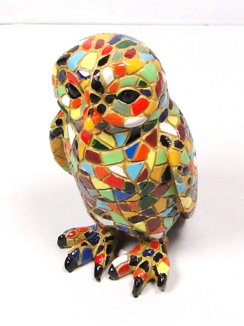 Chouette mosaïque moyen modèle multicolore