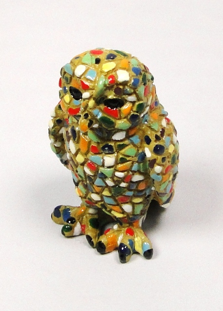 Chouette mosaïque petit modèle multicolore