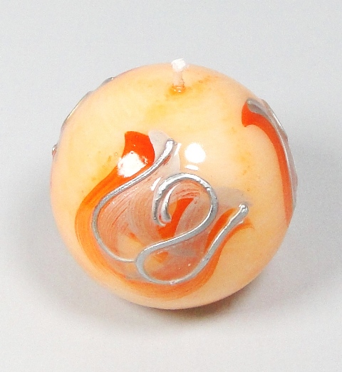 Bougie diam.65 orange brillant tulipe