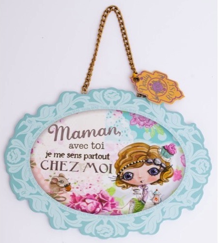 Plaque de porte Verity Rose Maman (Avec toi je me sens partout chez moi)