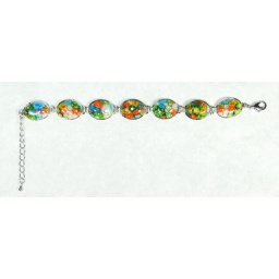 Bracelet verre MURANO millefiori ovale