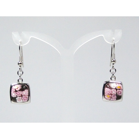 Boucles D'Oreilles Anciennes En Argent - Décor De Rose, Bijou Vintage Occasion
