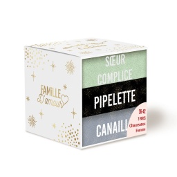Coffret trio chaussettes modèle Sœur complice - pipelette - canaille