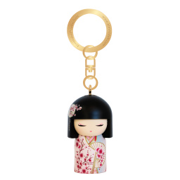 Porte clé poupée japonaise Kokeshi KIMMIDOLL Sakura - Clarté 5cm
