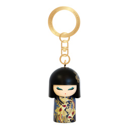 Porte clé poupée japonaise Kokeshi KIMMIDOLL Rikiyo - Détermination 5cm
